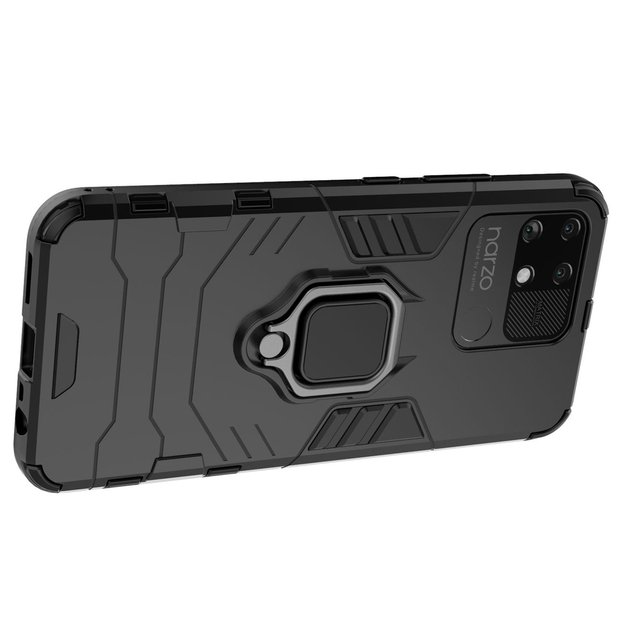Ring Armor tough hybrid case cover + magnetic holder Realme Narzo 50A black 11
