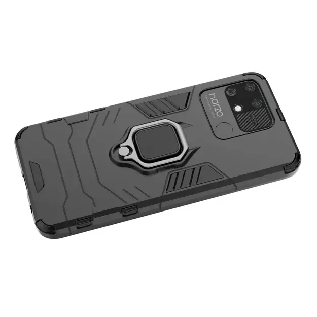 Ring Armor tough hybrid case cover + magnetic holder Realme Narzo 50A black 6