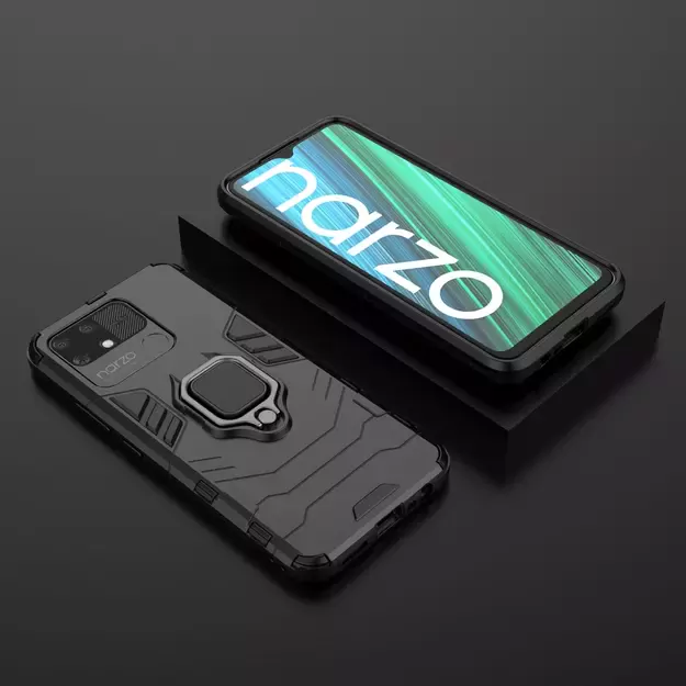 Ring Armor tough hybrid case cover + magnetic holder Realme Narzo 50A black 24