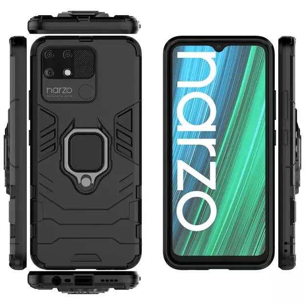 Ring Armor tough hybrid case cover + magnetic holder Realme Narzo 50A black 20
