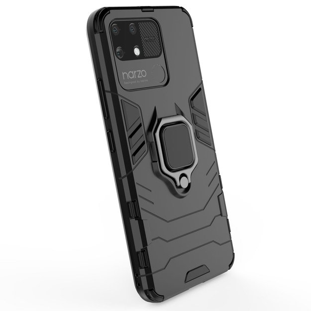 Ring Armor tough hybrid case cover + magnetic holder Realme Narzo 50A black 17
