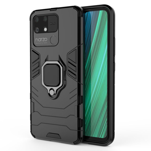 Ring Armor tough hybrid case cover + magnetic holder Realme Narzo 50A black 25