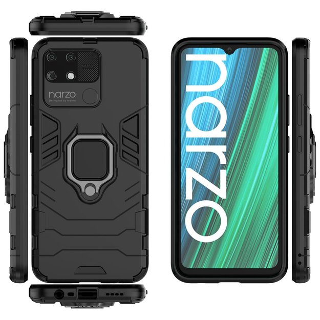 Ring Armor tough hybrid case cover + magnetic holder Realme Narzo 50A black 23
