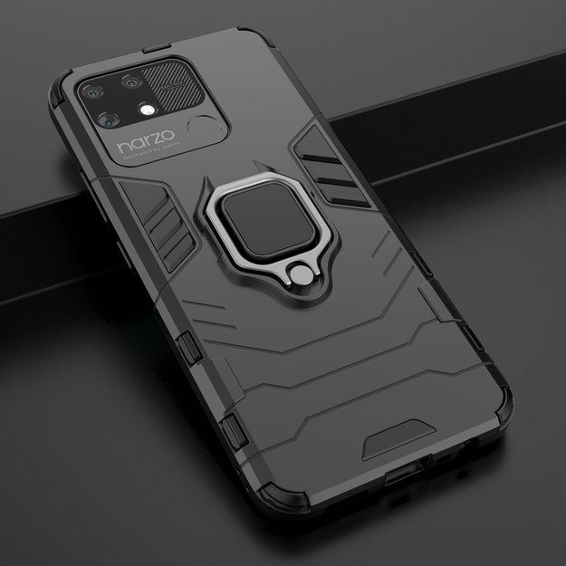 Ring Armor tough hybrid case cover + magnetic holder Realme Narzo 50A black 21