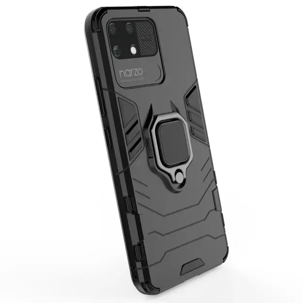 Ring Armor tough hybrid case cover + magnetic holder Realme Narzo 50A black 14