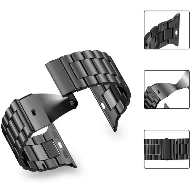 Tech-Protect Stainless Bracelet for Apple Watch 4 / 5 / 6 / 7 / 8 / 9 / SE / Ultra 1 / 2 (42/44/45/49 mm) - Black 4