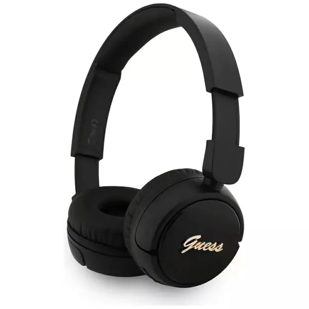 Guess Metal Logo Script Over-Ear Headphones - Black