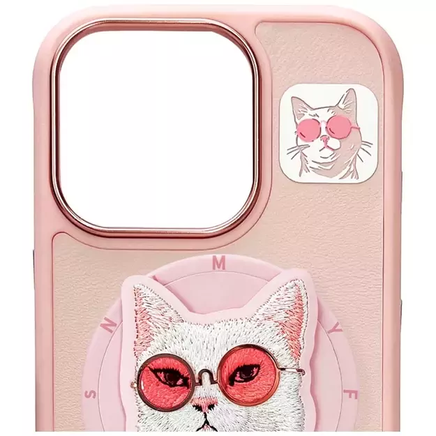 Nimmy Glasses Cool Cat MagSafe Case for iPhone 16 Pro - Pink 6