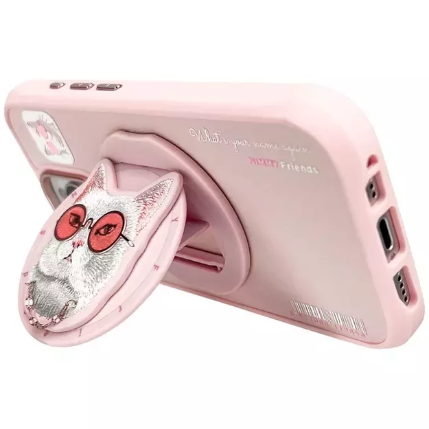 Nimmy Glasses Cool Cat MagSafe Case for iPhone 16 Pro - Pink 4