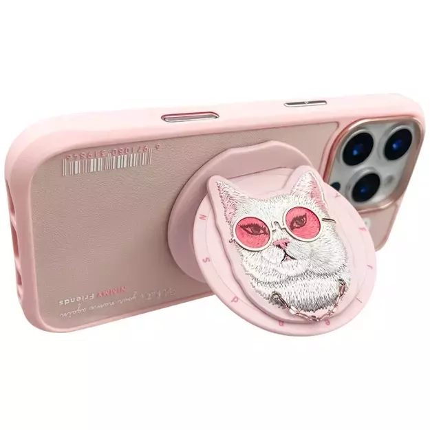 Nimmy Glasses Cool Cat MagSafe Case for iPhone 16 Pro - Pink 3