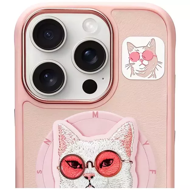 Nimmy Glasses Cool Cat MagSafe Case for iPhone 16 Pro - Pink 1