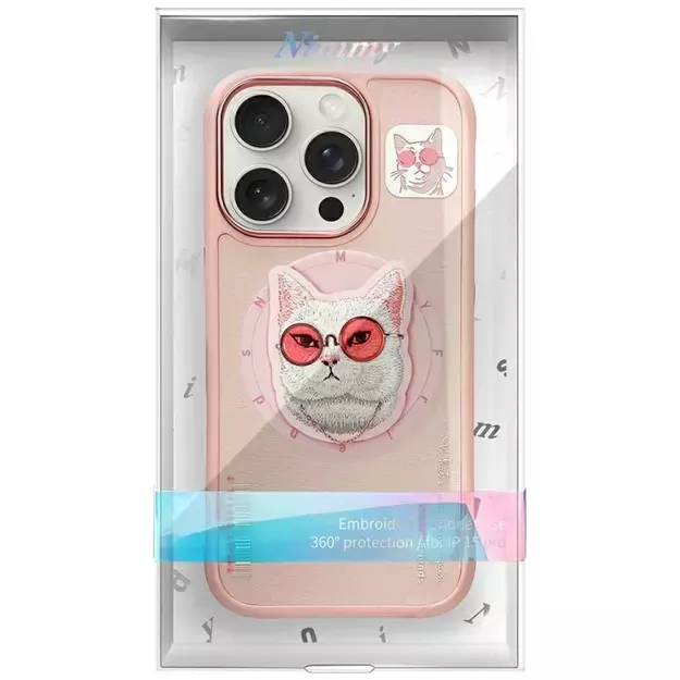 Nimmy Glasses Cool Cat MagSafe Case for iPhone 16 Pro - Pink 9