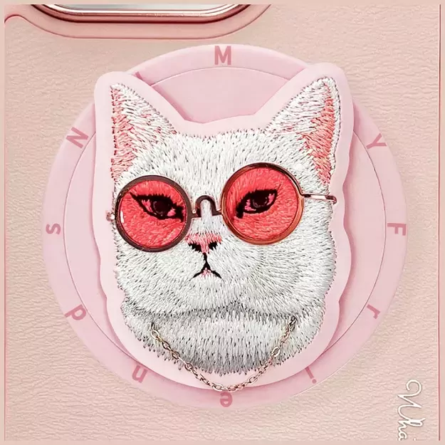 Nimmy Glasses Cool Cat MagSafe Case for iPhone 16 Pro - Pink 7