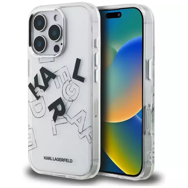 Karl Lagerfeld IML Sketched Graphic Case for iPhone 16 Pro Max - Clear