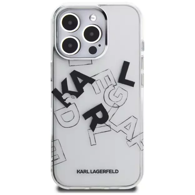 Karl Lagerfeld IML Sketched Graphic Case for iPhone 16 Pro Max - Clear 2