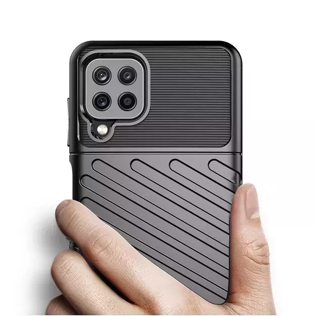 Thunder Case Flexible Tough Rugged Cover TPU Case for Samsung Galaxy A22 4G black 1