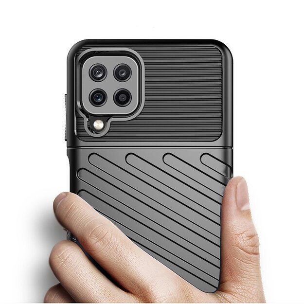 Thunder Case Flexible Tough Rugged Cover TPU Case for Samsung Galaxy A22 4G black 12