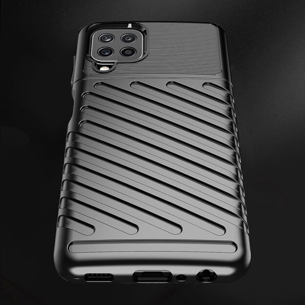 Thunder Case Flexible Tough Rugged Cover TPU Case for Samsung Galaxy A22 4G black 16
