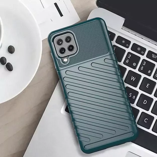 Thunder Case Flexible Tough Rugged Cover TPU Case for Samsung Galaxy A22 4G black 4