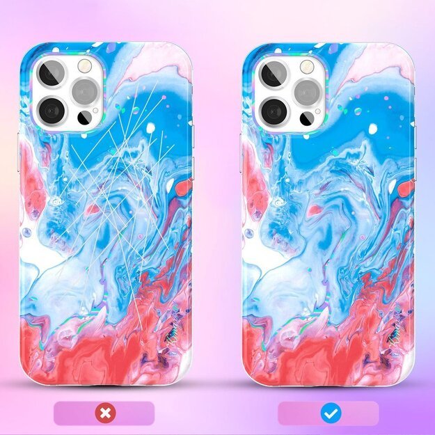 Kingxbar Watercolor Series color case for iPhone 12 Pro Max Blue-pink 8