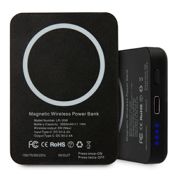 Karl Lagerfeld Powerbank indukcyjny KLPBMSOIBK 3000mAh MagSafe 5