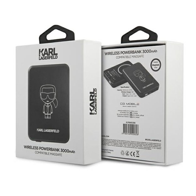 Karl Lagerfeld Powerbank indukcyjny KLPBMSOIBK 3000mAh MagSafe 6