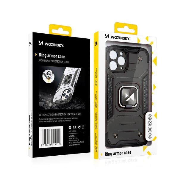 Wozinsky Ring Armor Case Kickstand Tough Rugged Cover for iPhone 13 Pro Max black 15