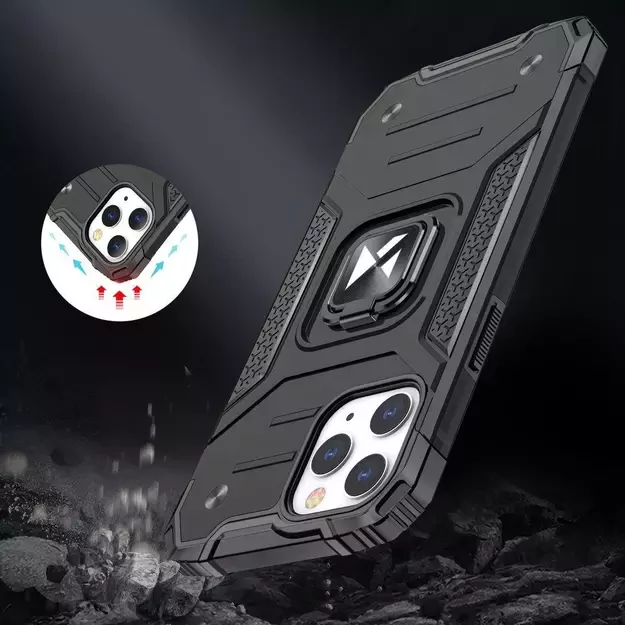 Wozinsky Ring Armor Case Kickstand Tough Rugged Cover for iPhone 13 Pro Max black 6