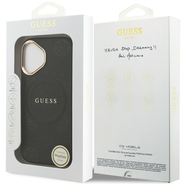 Guess Peony Hot Stamp MagSafe Case for iPhone 17 - Black 7