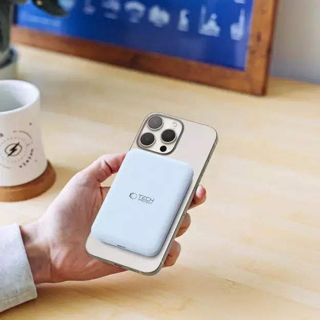 Tech-Protect LifeMag PB10 Powerbank with MagSafe 5000mAh 15W USB-C port - blue + USB-C cable 13