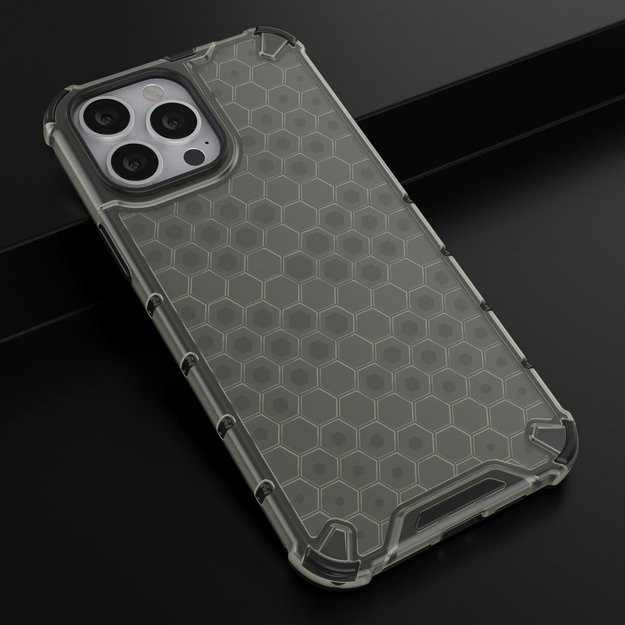 Honeycomb Case armor cover with TPU Bumper for iPhone 13 Pro Max black 5