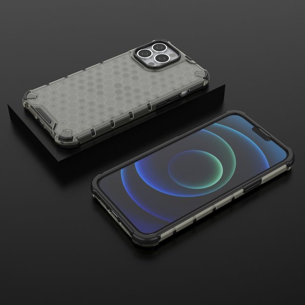 Honeycomb Case armor cover with TPU Bumper for iPhone 13 Pro Max black 4