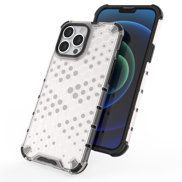 Honeycomb Case armor cover with TPU Bumper for iPhone 13 Pro Max black 25