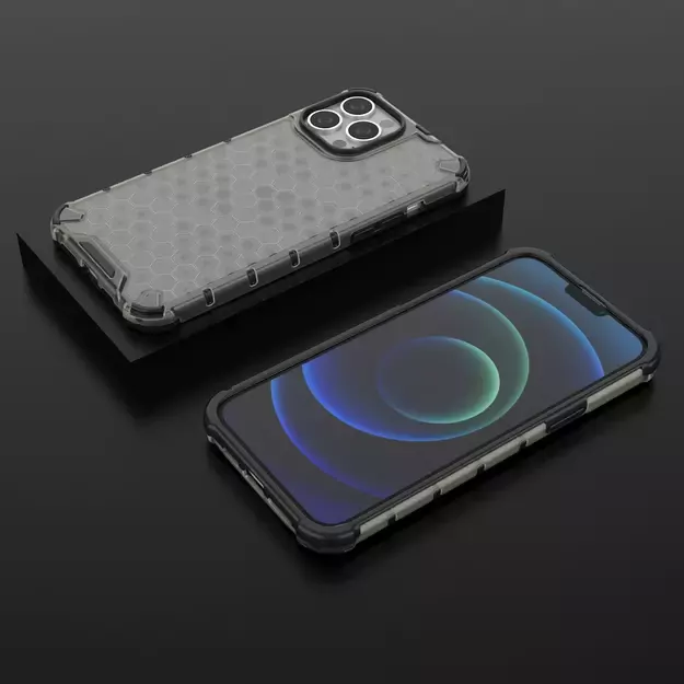 Honeycomb Case armor cover with TPU Bumper for iPhone 13 Pro Max black 17
