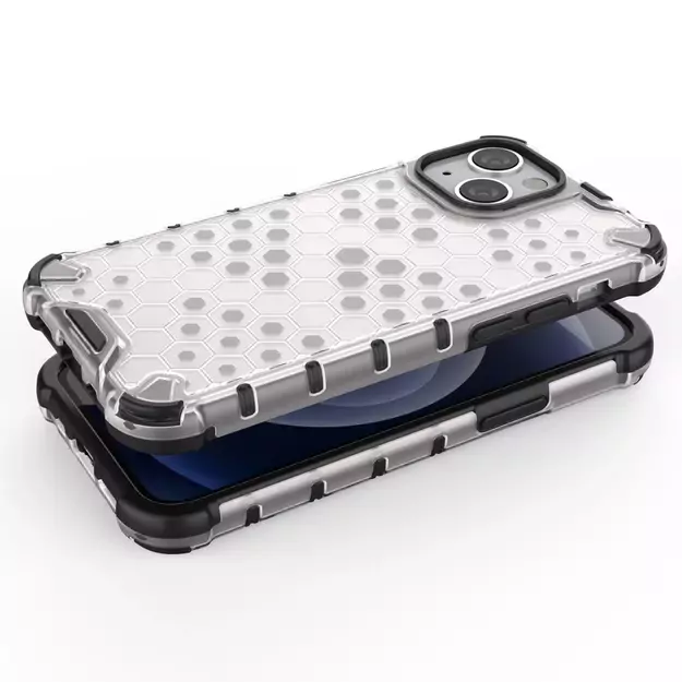 Honeycomb Case armor cover with TPU Bumper for iPhone 13 mini black 3