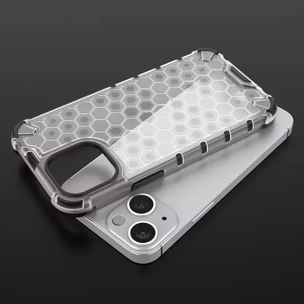 Honeycomb Case armor cover with TPU Bumper for iPhone 13 mini black 8