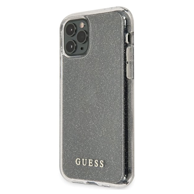 Guess GUHCN58PCGLSI iPhone 11 Pro silver/silver hard case Glitter 1