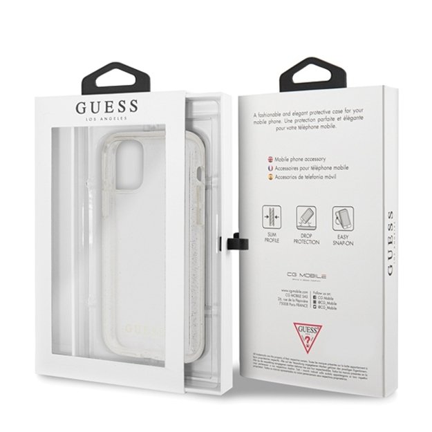 Guess GUHCN58PCGLSI iPhone 11 Pro silver/silver hard case Glitter 6