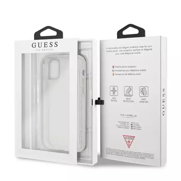 Guess GUHCN58PCGLSI iPhone 11 Pro silver/silver hard case Glitter 12