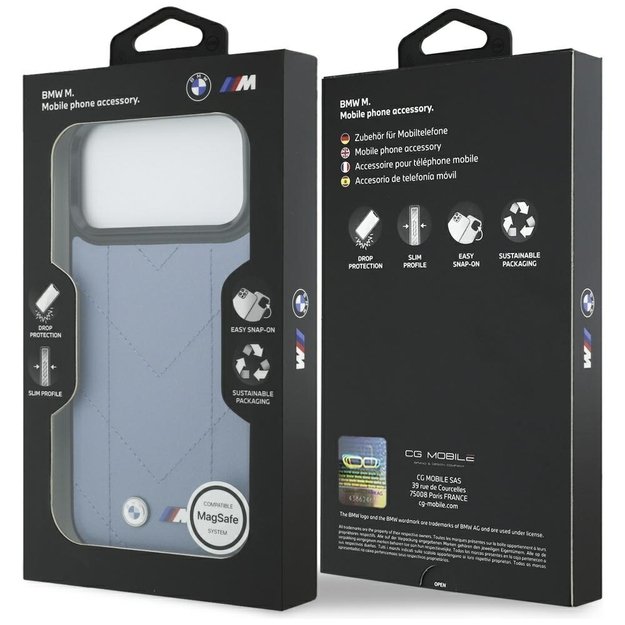 BMW M Quilted Logo MagSafe Case for iPhone 17 Pro Max - Blue 7