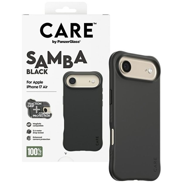CARE by PanzerGlass Fashionable Samba MagSafe Case for iPhone Air - Black 3