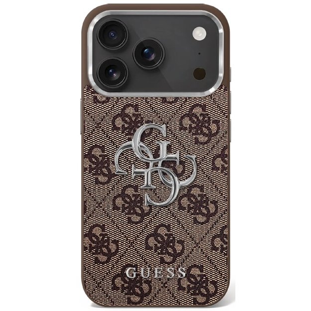 Guess 4G Big 4G Classic Logo case for iPhone 17 - brown and silver