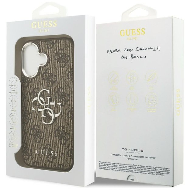 Guess 4G Big 4G Classic Logo case for iPhone 17 - brown and silver 7