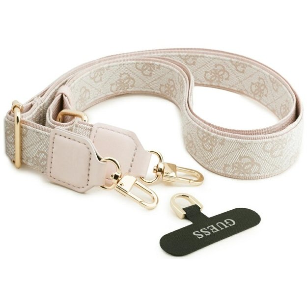 Guess 4G Strass Logo &amp  Big Strap Metal Buttons MagSafe Case for iPhone 17 Pro - Pink 7