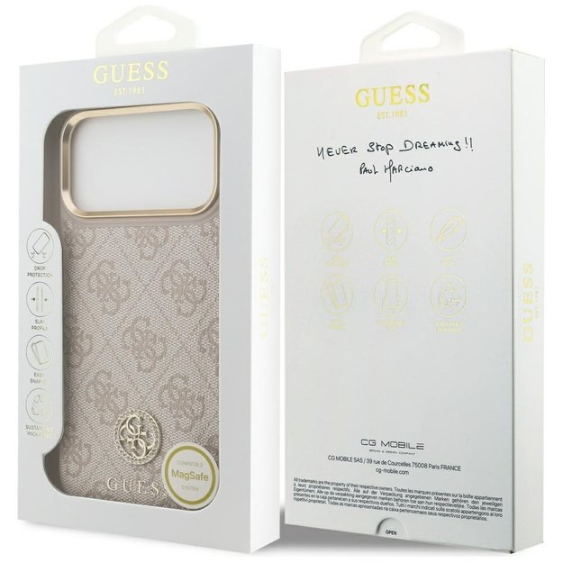 Guess 4G Strass Logo MagSafe Case for iPhone 17 Pro Max - Pink 7