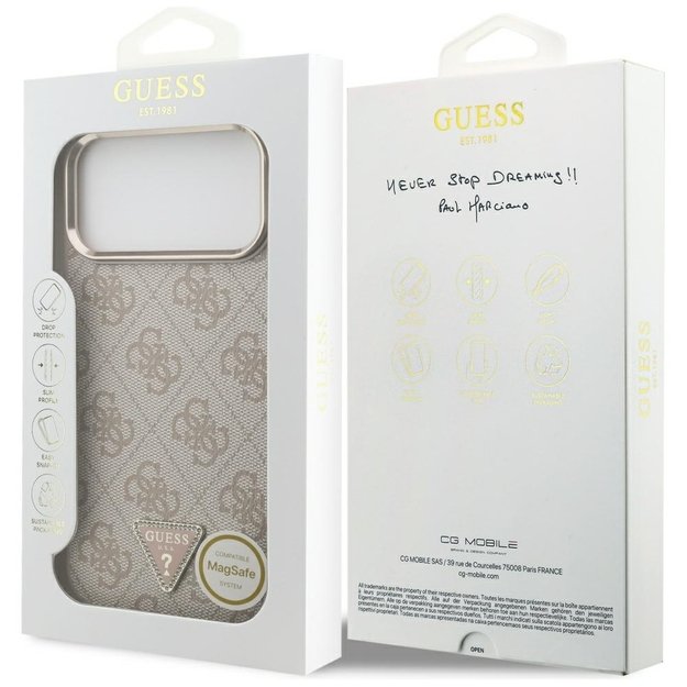 Guess 4G Triangle Logo MagSafe Case for iPhone 17 Pro Max - Rose Gold 7