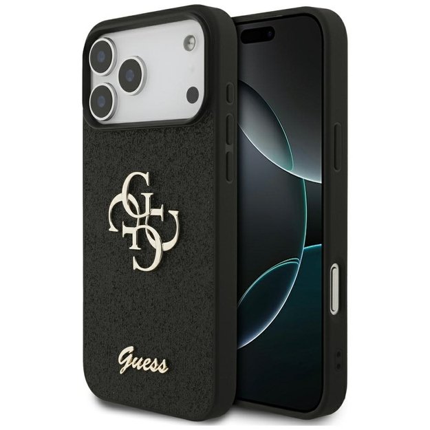 Guess Fixed Glitter Big 4G case for iPhone 17 Pro Max - black
