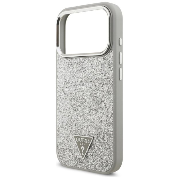 Guess Glitter Triangle Logo MagSafe case for iPhone 17 Pro - silver 5
