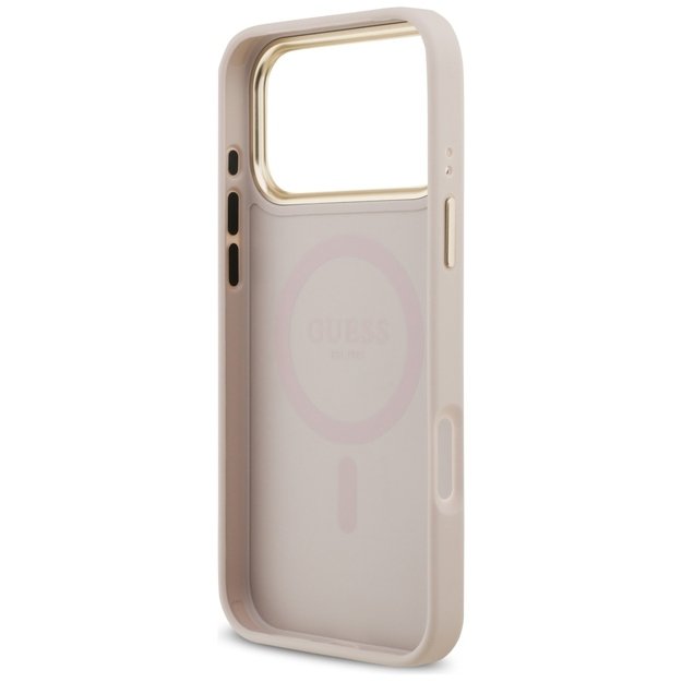 Guess Grained Strass Logo MagSafe case for iPhone 17 Pro Max - pink 6