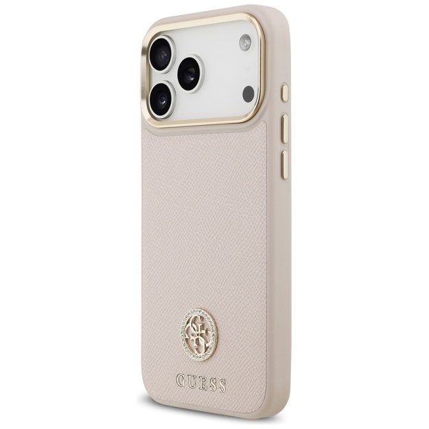 Guess Grained Strass Logo MagSafe case for iPhone 17 Pro Max - pink 1
